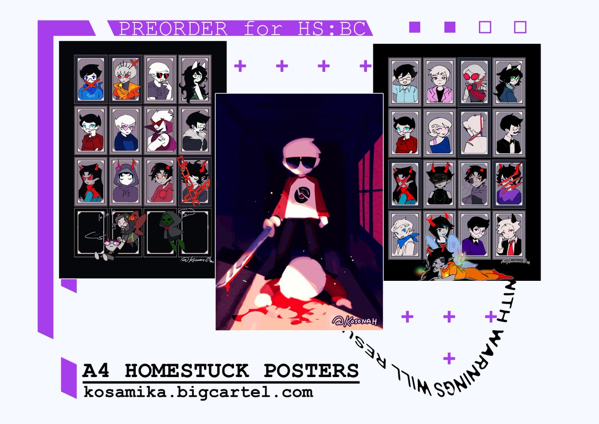 Shop up8! With 4/13 around the corner, here's some #homestuck / #hsbc postcards and posters for you all :)
L1NK B3LOW >:] 