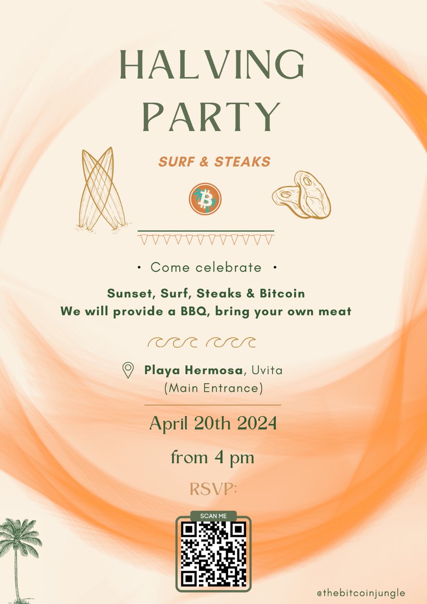 Coming soon 🥁                                                                                                                                                                                                Join us ~ April 20th 2024, Halving Party from 4pm, gathering at the beach