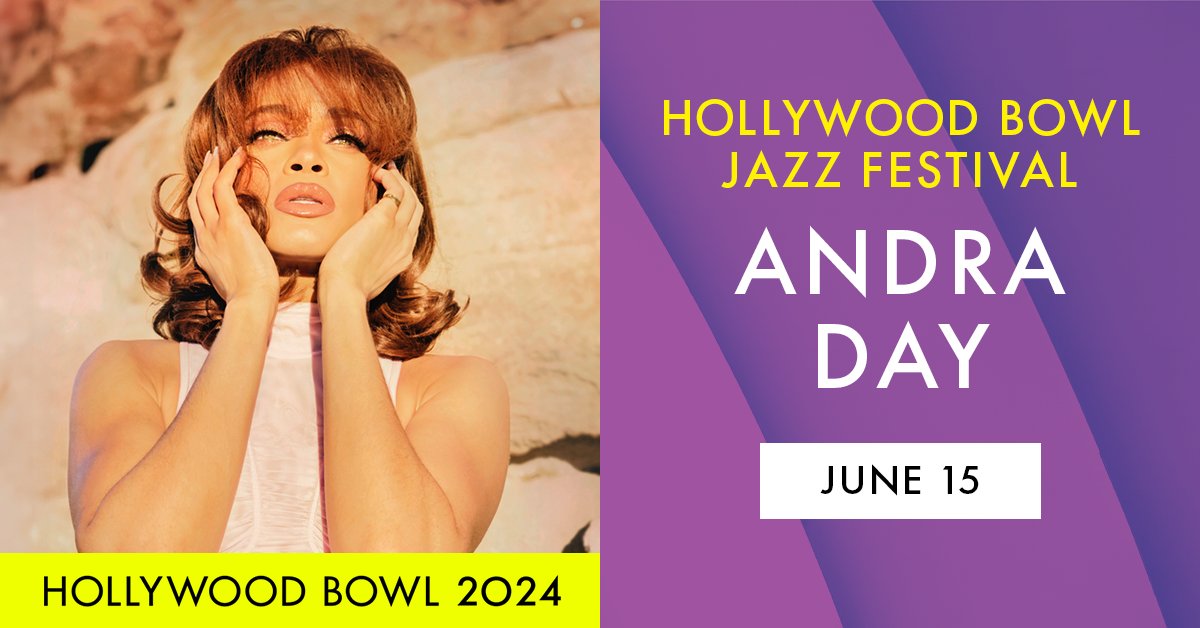 Just Announced: @AndraDayMusic joins in the fun at the Hollywood Bowl Jazz Festival, appearing on June 15. Tickets and more info here: bit.ly/HB24HBJF