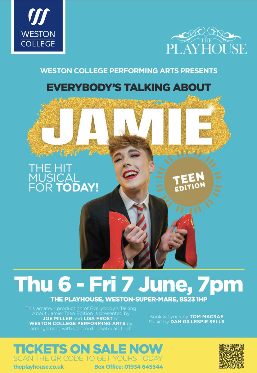 There's still time to get your tickets for our FE musical, Everybody’s Talking About Jamie Teen Edition! 📍 The Playhouse Theatre, Weston-super-Mare 📅 June 6th & 7th 🕖 7pm Get your tickets here: parkwoodtheatres.co.uk/playhouse-thea…