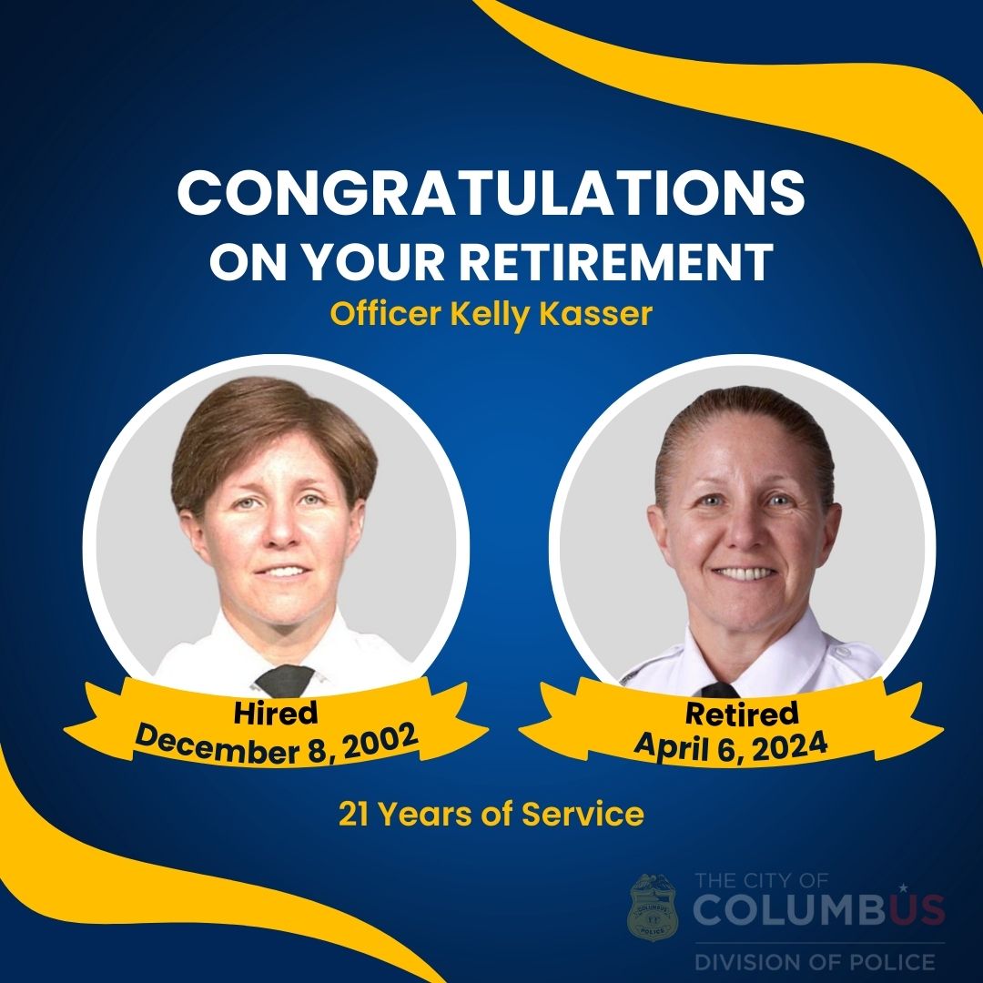 🎉 Join us in celebrating the remarkable career of Officer Kelly Kasser! After 21 years of unwavering dedication and service, Officer Kasser is retiring on Saturday, April 6th. #ThankYouForYourService