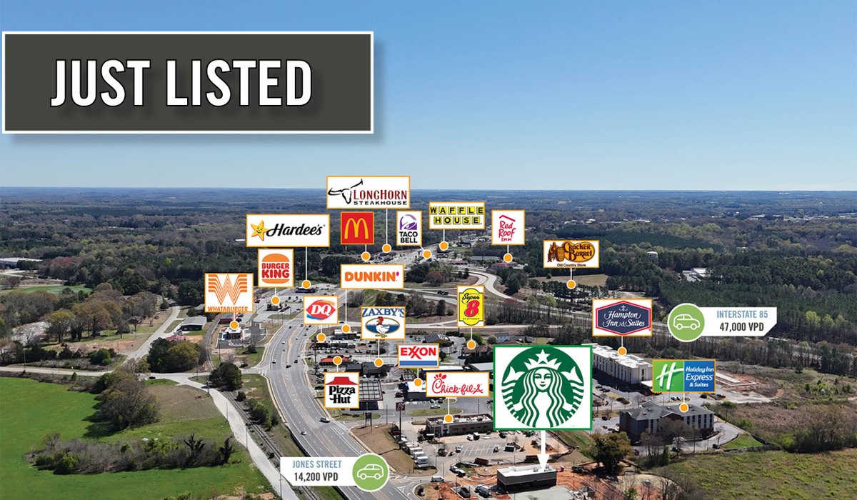 FSAtlRetail's tweet image. JUST LISTED | Starbucks | Interstate Exit Location | Oversized Lot | Limited Competition | North Georgia

conta.cc/4aBGEsI