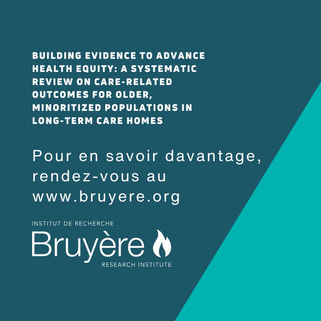 Une nouvelle revue systématique relative aux résultats obtenus dans les soins de longue durée a révélé que 62 % des études examinées faisaient état de disparités dans les résultats de santé au sein des groupes minoritaires. bruyere.org/fr/blog/dispar…