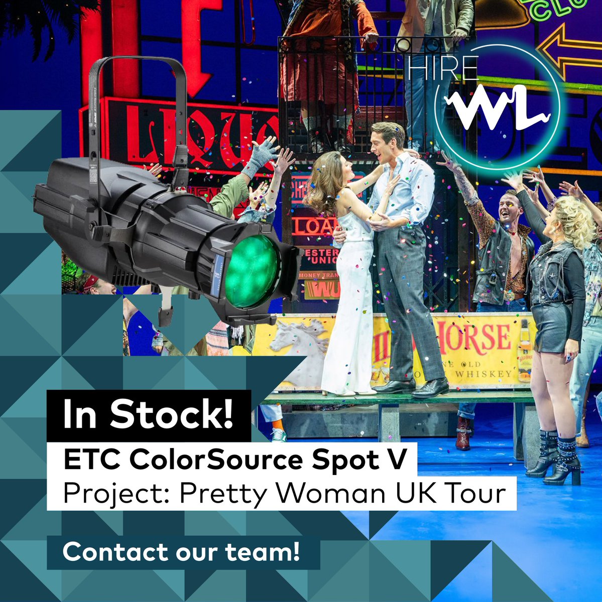 In Our Hire Stock – @ETCInc ColorSource Spot V The ColorSource Spot V provides soft pastels and bold saturated colours from a single fixture and is currently being used on the @prettywomanuk tour lighting rig! Available to rent via HireWL. Visit: hubs.la/Q02rGZ1t0