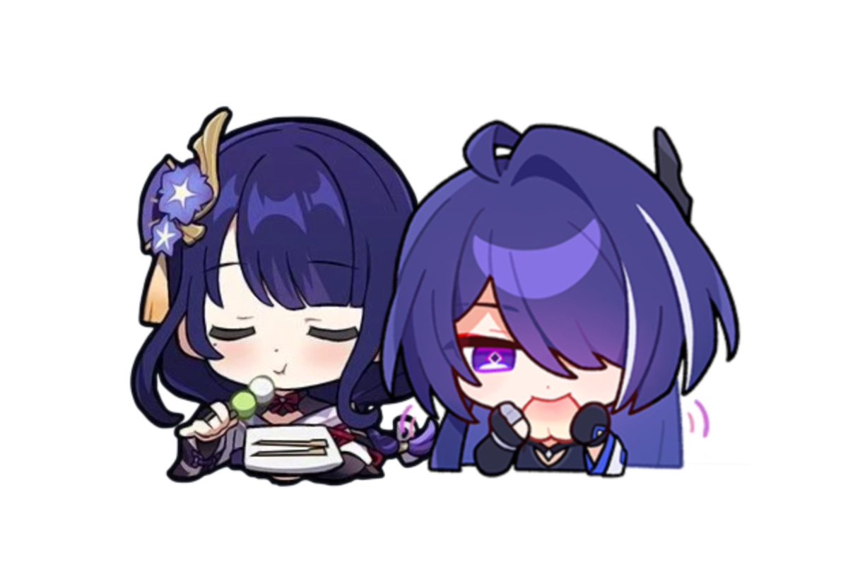 reimielles's tweet photo. raiden ei and acheron the sillies https://t.co/O7mx4quSpC