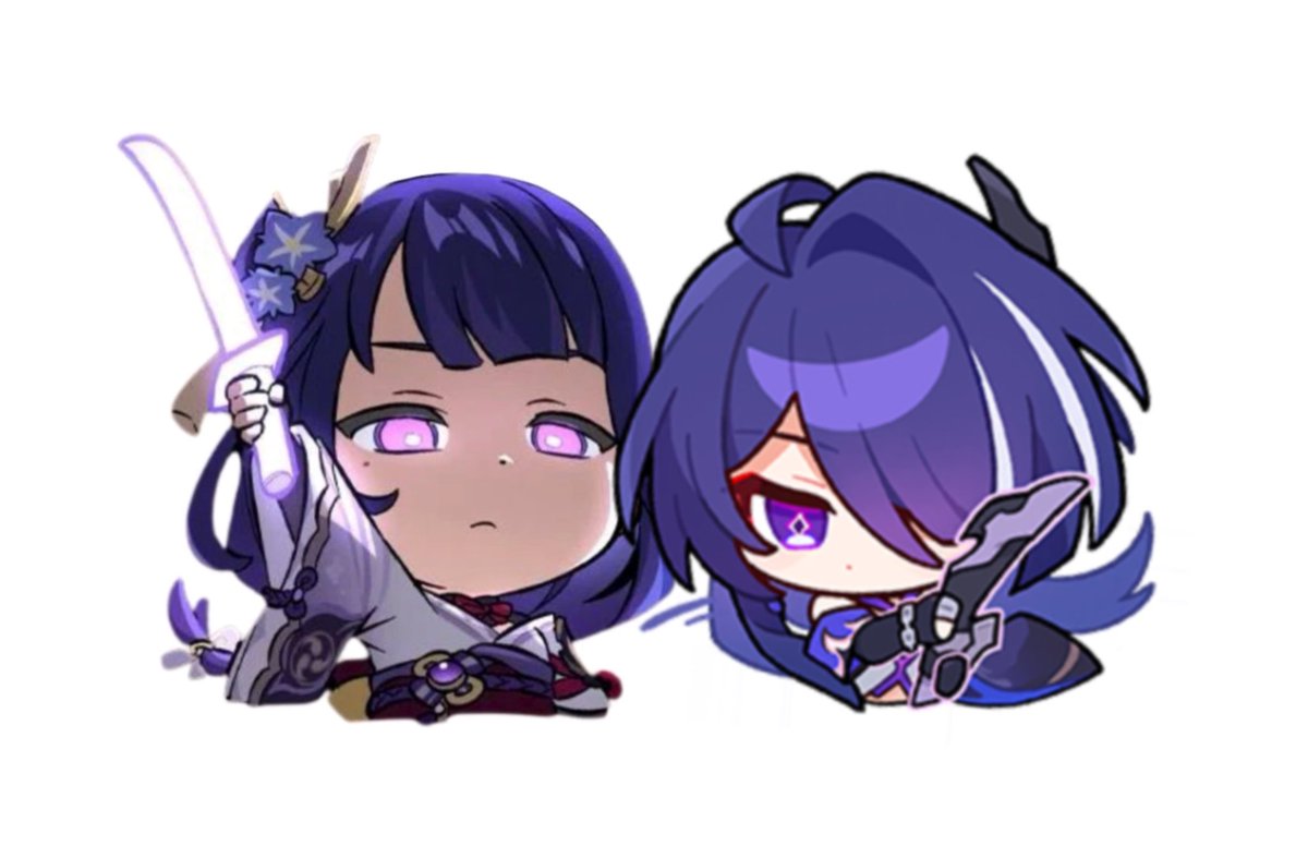 reimielles's tweet photo. raiden ei and acheron the sillies https://t.co/O7mx4quSpC
