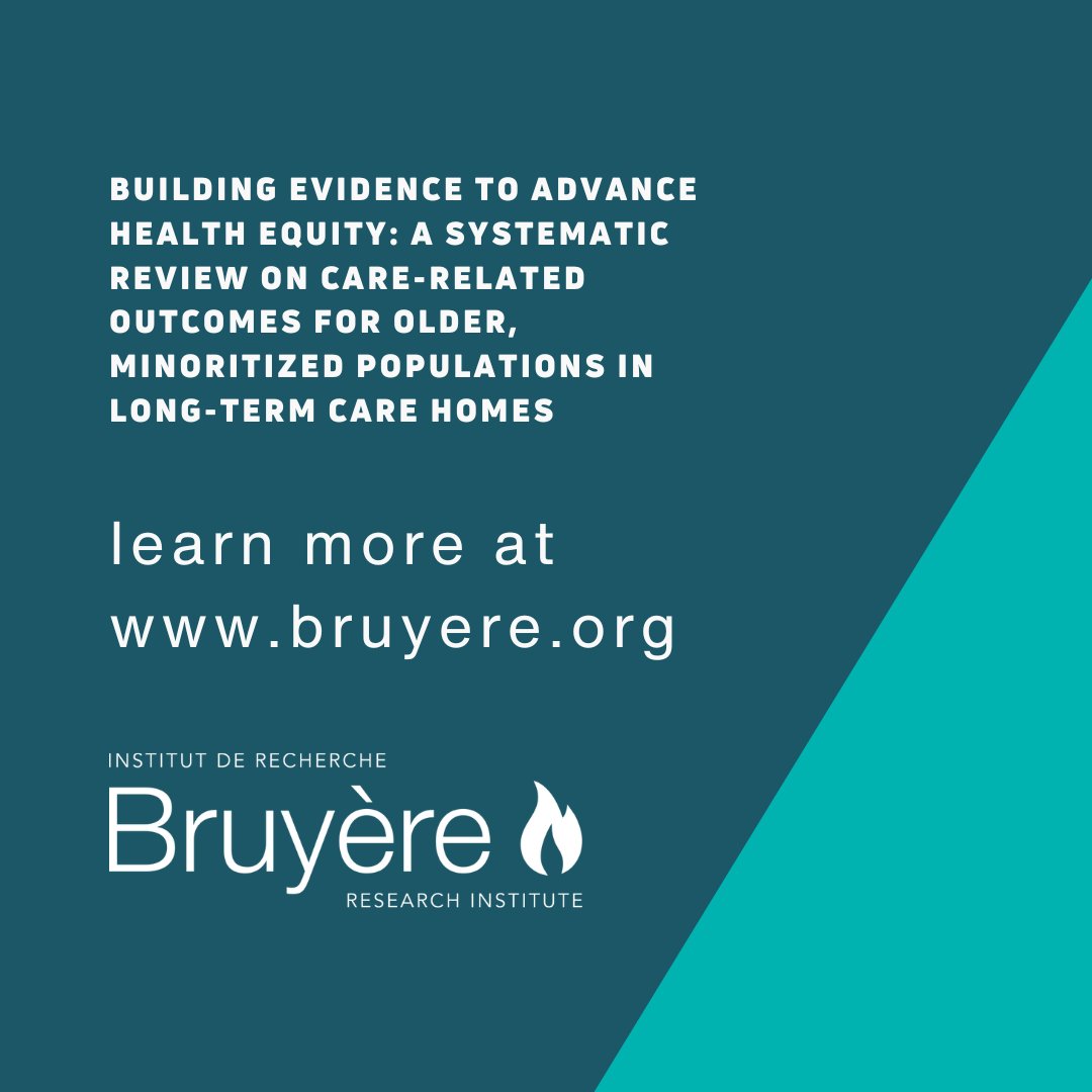 A new systematic review analyzing care outcomes in long-term care, found 62% of included studies demonstrated disparities in care outcomes for minoritized groups. bruyere.org/en/Blog/care-r…