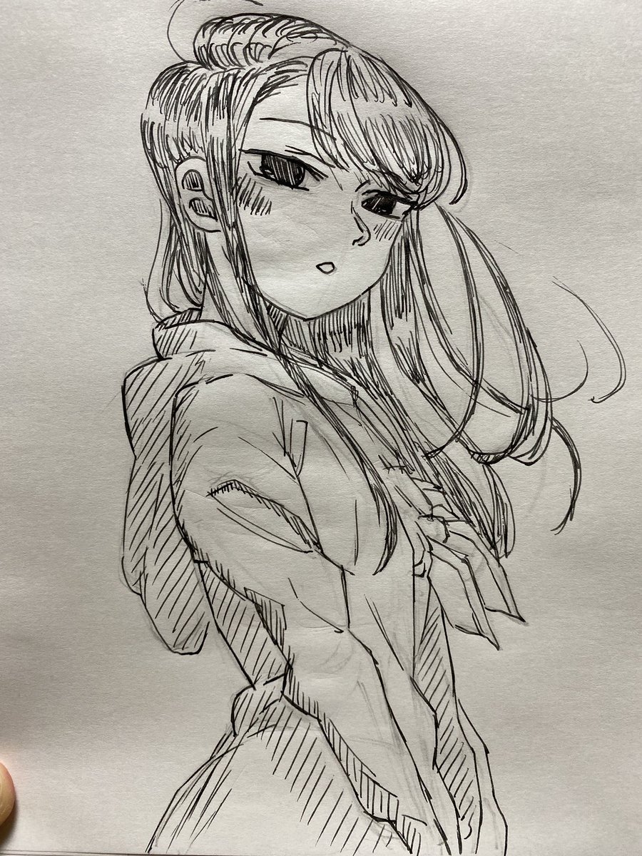 毎日お絵描きチャレンジ。9日目。 コミさん模写 #絵描きさんと繋がりたい #コミさん #古見さんはコミュ症です