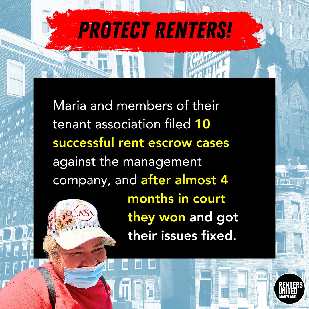 Tenants across MD are forced to live in terrible conditions due to landlord negligence. Good Cause Evictions (HB477) &amp;  the Tenant Safety Act (HB1117) are critical to keeping people housed in safe and healthy homes. <a href="/MDSenate/">MD Senate Democrats</a> move on #HousingJustice now! <a href="/rentersuniteMD/">Renters United Maryland</a> #mdga24