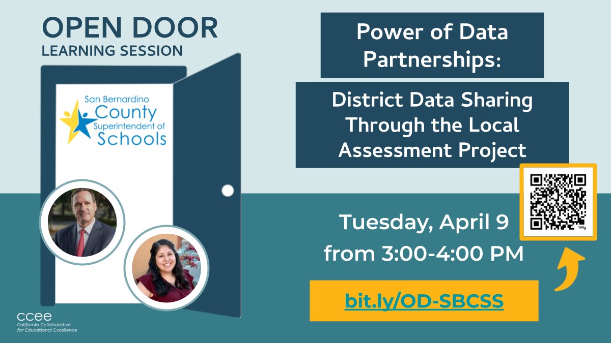 Don't miss our upcoming Open Door session with @SBCountySchools on improving student tracking in reading & math! 🚀 Discover the Local Assessment Project, secure reporting portals, strategic vendor collaborations, and more. Learn how to replicate their success. 📚🔢Register here:…