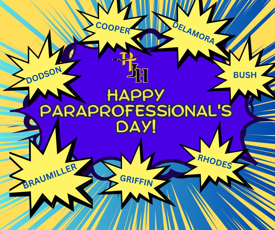 PTJH ROCKSTARS - We Love Our Paraprofessionals! Thank you for all you do!