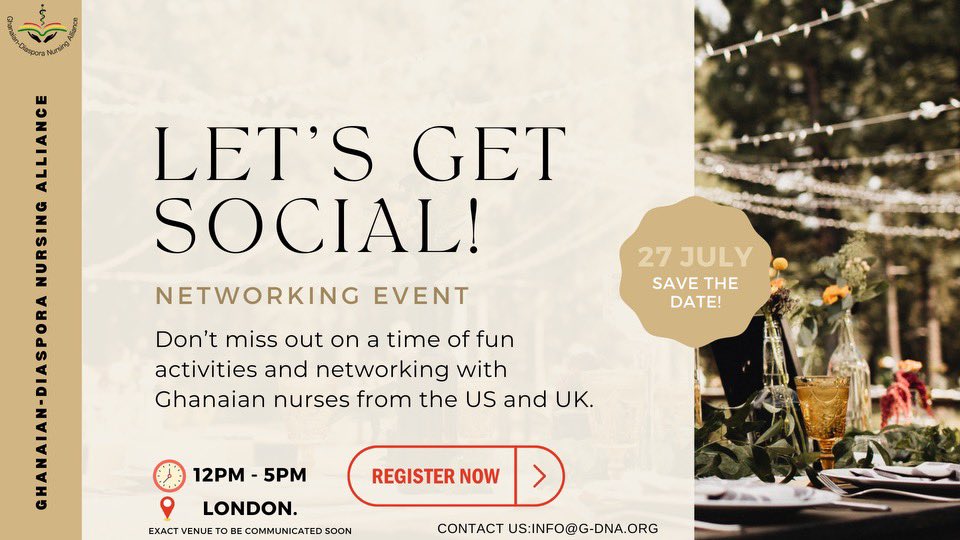 Join us for an unforgettable time at the G-DNA UK Event in London on July 27th, 2024! 🇬🇧 Connect with fellow members of the UK, US and Ghana Family for a night of fun activities, engaging conversations, and the opportunity to build meaningful relationships.