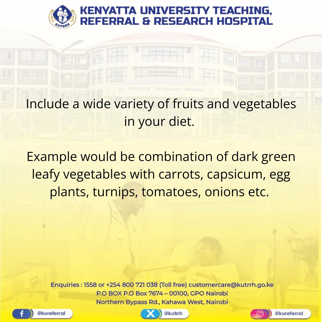 When selecting vegetables, it is best to choose fresh from leafy-vegetables ones such as spinach, sukuma wiki, cabbage, kunde, managu, terere, broccoli, cauliflowers, nderma, saget. #EatingHealthy