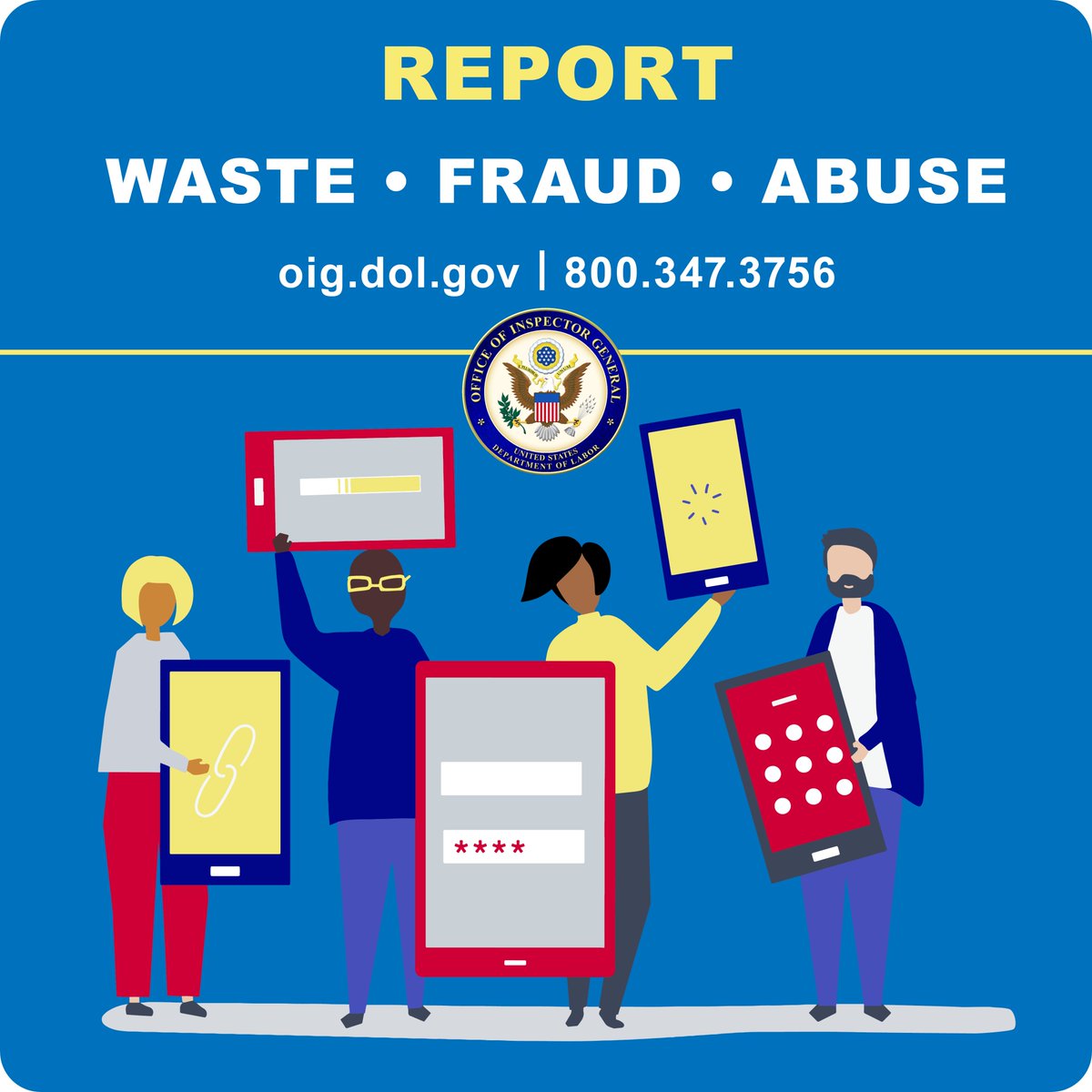 Are you aware of fraud, waste, or abuse in a Department of Labor program or operation? Follow the link to file a Hotline complaint: oig.dol.gov/hotlinecontact…