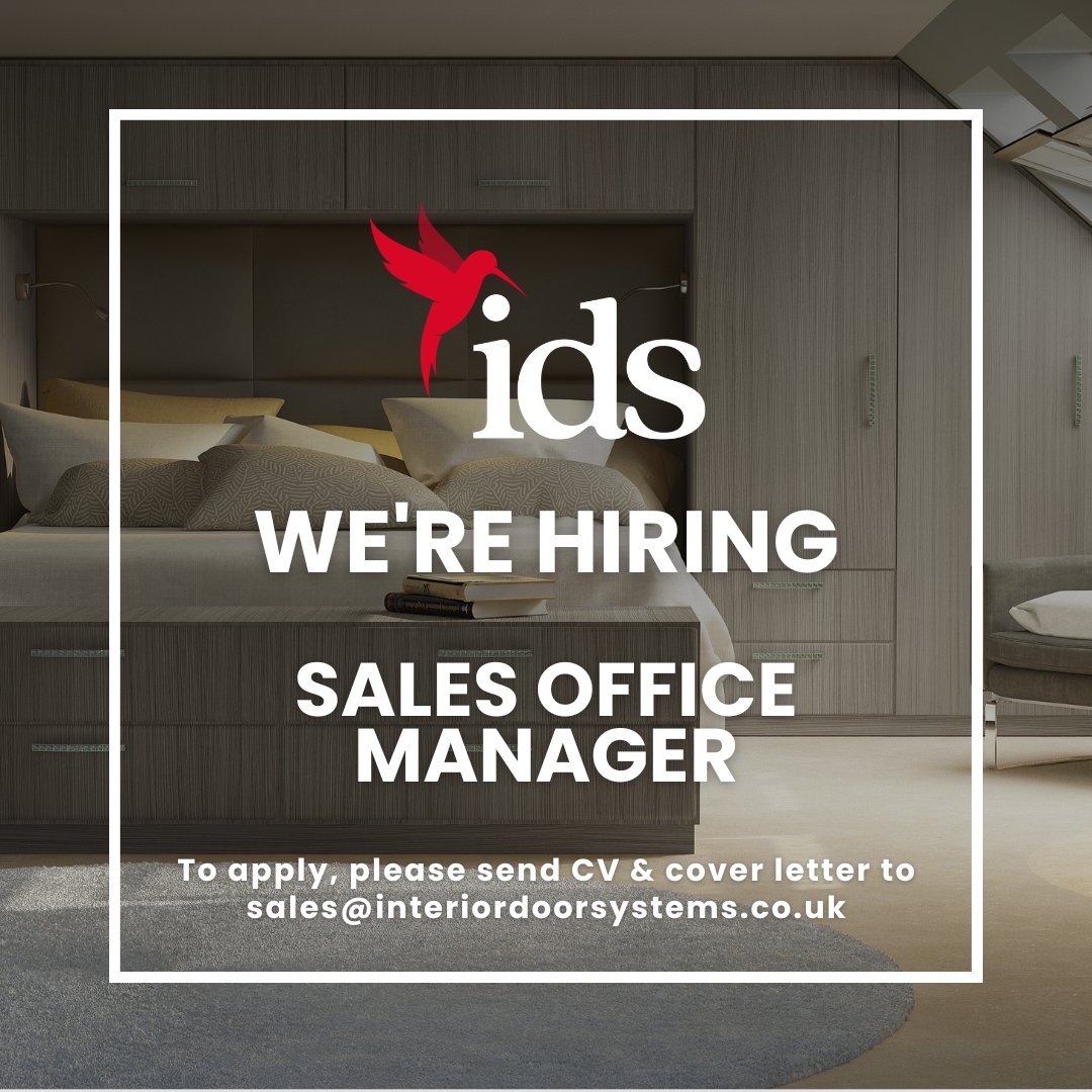 We're Hiring: Sales Office Manager at Interior Door Systems Ltd! Location: Warrington, Head Office At Interior Door Systems Ltd, we’re on an exciting path of growth. We’re seeking a dynamic Sales Office Manager to elevate our management team and drive sales to new heights.