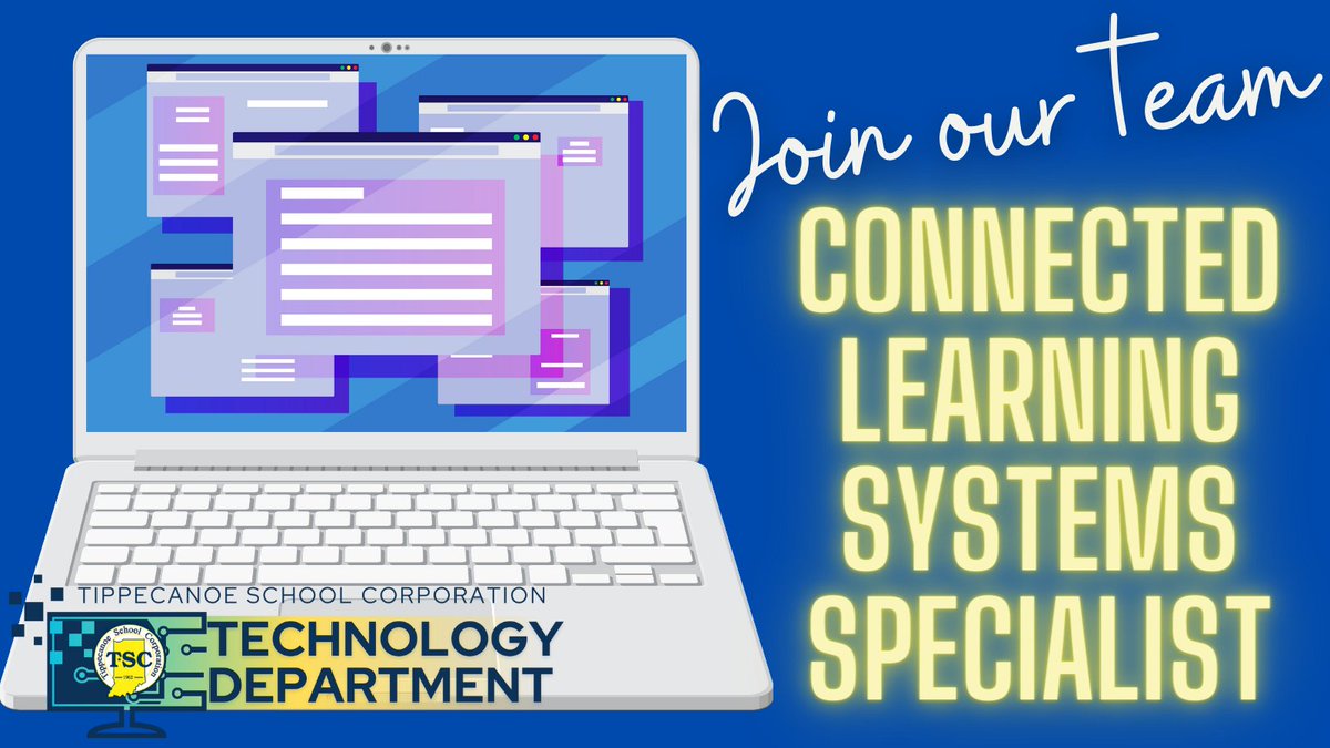 The Connected Learning Team is currently taking applications for a Systems Specialist. This position will support the administration and usage of digital learning systems and applications used across the TSC! More information can be found on our website: applitrack.com/tsc/onlineapp/…