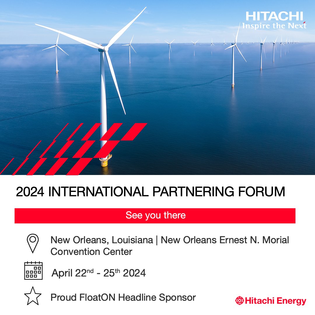 We are happy to be at #IPF2024 this year! 🌊 Join us at the premier offshore wind conference in the Americas. Dive into discussions on reliable, green electricity & how we can boost your operations. See you in NOLA! ✨ #HitachiEnergyUS