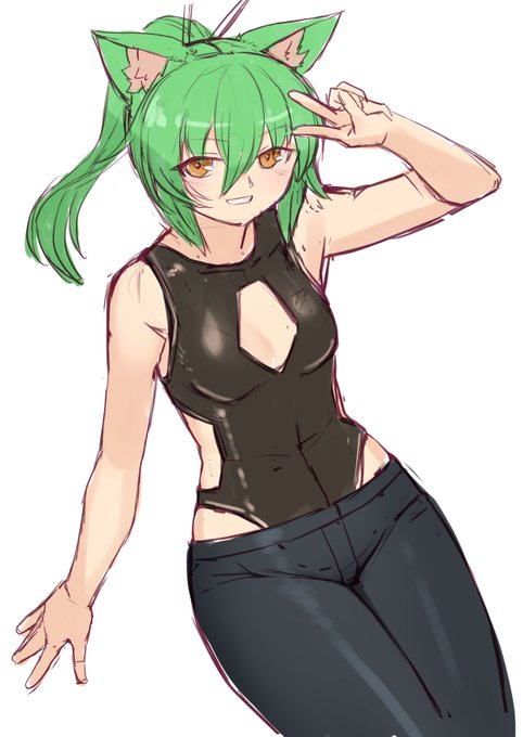 久々に翠描いて描き方忘れてる 