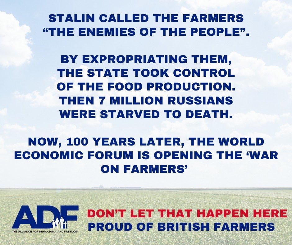 The ADF Party support our farmers. WE can all help them by buying local when possible. Big supermarkets have ripped them off for years. All part of the plan. #FarmersProtest2024 #supportourfarmers #adfparty #adf_party