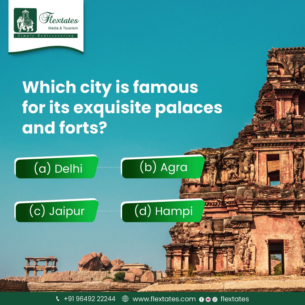 #TravelTrivia  
Can you answer this travel trivia mystery? 
Comment your answer below and see who's the ultimate explorer.  #TravelQuiz #ChallengeAccepted #Flextates #uniqueplaces #placesinindia  #travelinindia #india #explore #uk #usa #australia #london #Sydney #California #tour