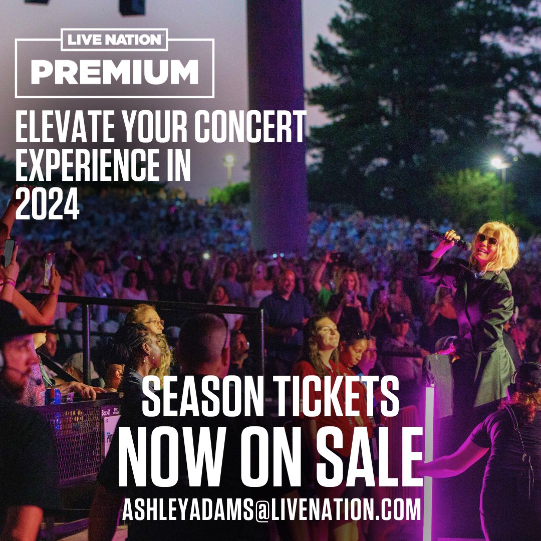 It’s time for a leveled-up concert experience in 2024! Premium Season Tickets are now on sale and you can grab yours today! Contact Ashley Adams (ashleyadams@livenation.com) to snag yours today! Learn more 👉 livemu.sc/4af0ycM 📸: Ben Robson