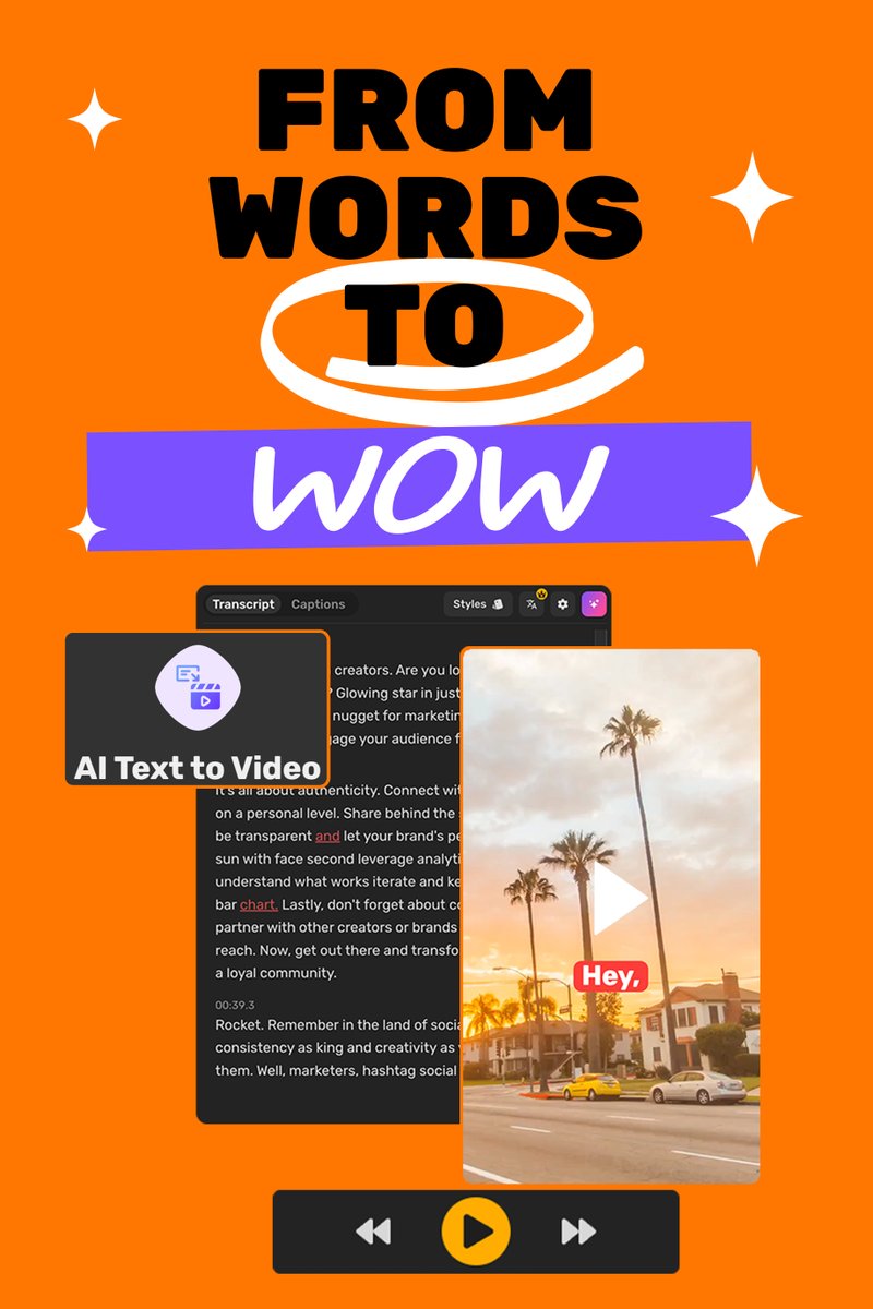 sosimplified's tweet image. 🫸Stop spending hours creating videos! 📽️ With Simplified&apos;s AI video generator, you can create high-quality videos in minutes. Just type in a text and our AI will do the rest. 👉 smpl.is/8t873

#videomaker  #videoediting #simplifiedai #videogenerator   #Texttovideo