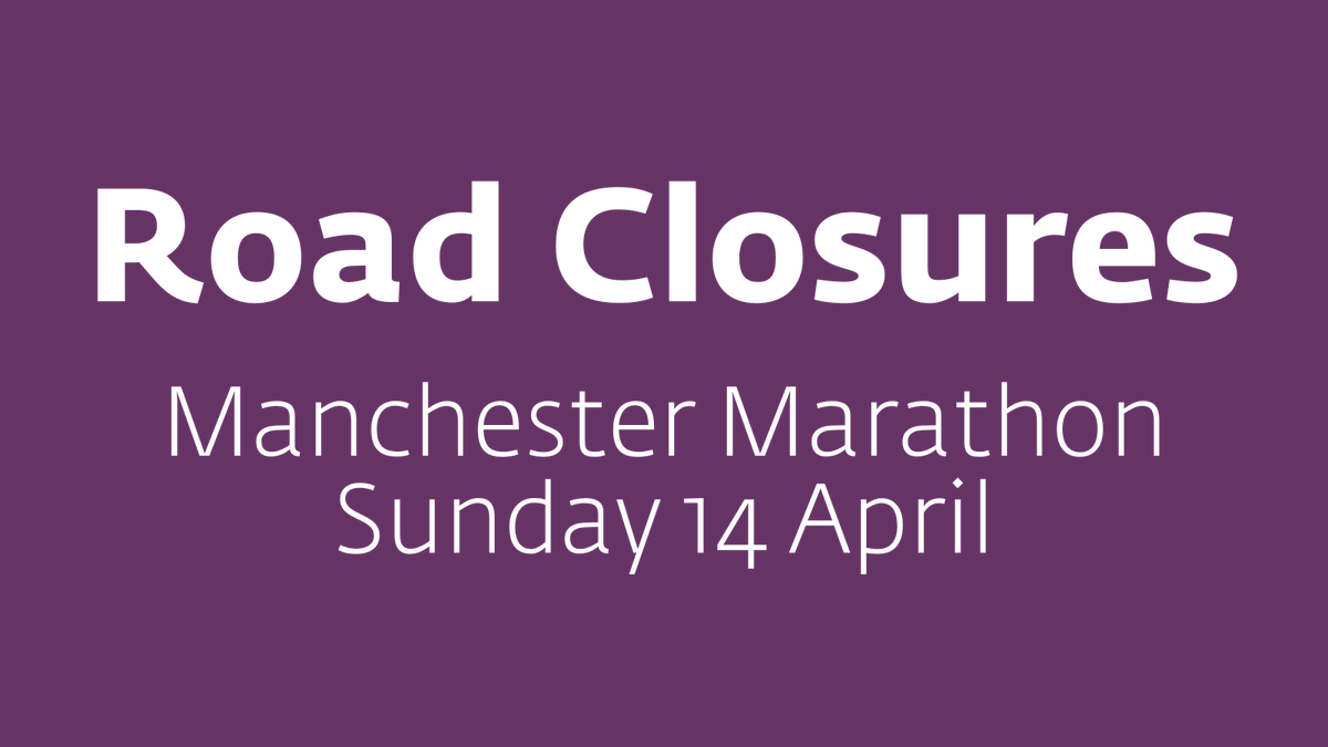 The Manchester Marathon returns on Sunday 14 April, with thousands of runners taking to the streets and raising funds for charity! Road closures and public transport changes will be required along the route, visit orlo.uk/dsXfe for more information.