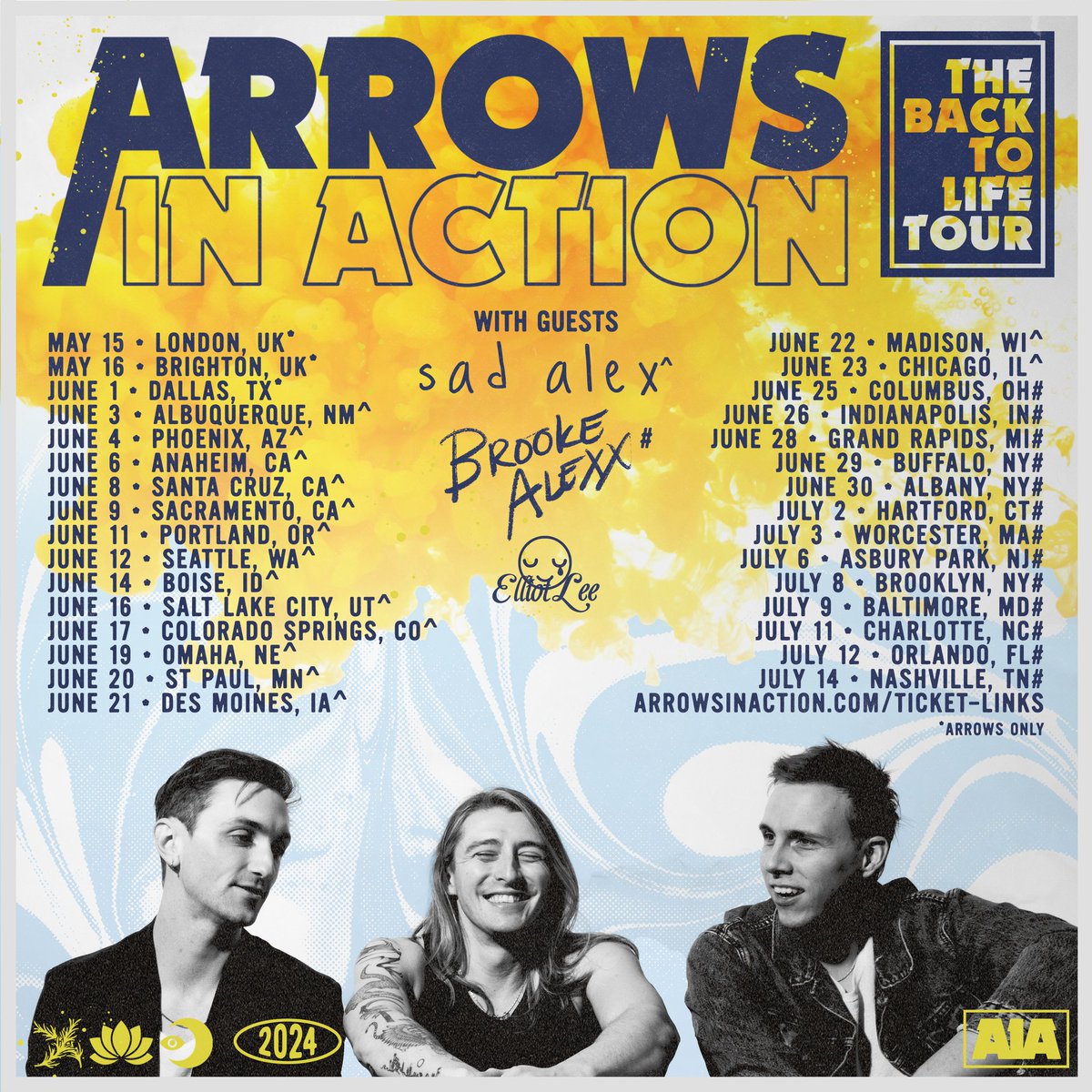 SUPPORT ANNOUNCEMENT!! We are very excited to be bringing <a href="/BrookeAlexx/">Brooke Alexx</a>, <a href="/imsadalex/">sad alex</a>, and <a href="/elliotleemusic/">Elli♡t Lee</a> on the Back to Life tour!

We are so stoked to share the stage with these artists, don't wait to get your tickets!