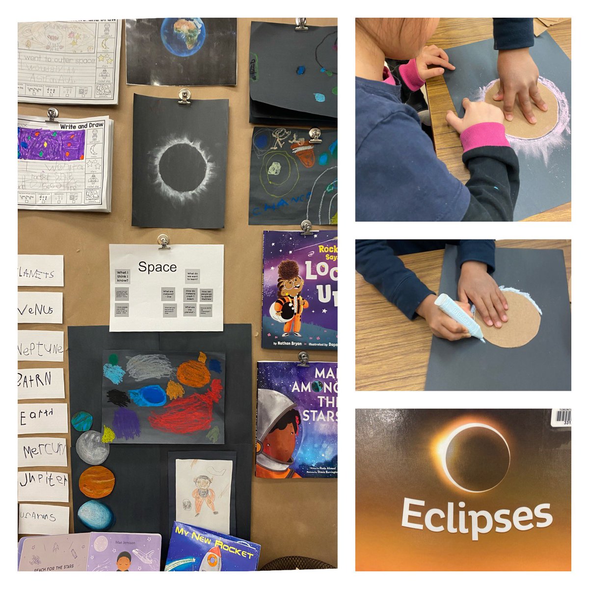 Over the last few weeks our learners have taken an interest in space . One learner shared that he was excited for the upcoming Solar eclipse. We will take this opportunity to learn more. @LC2_TDSB #tdsb @tdsb