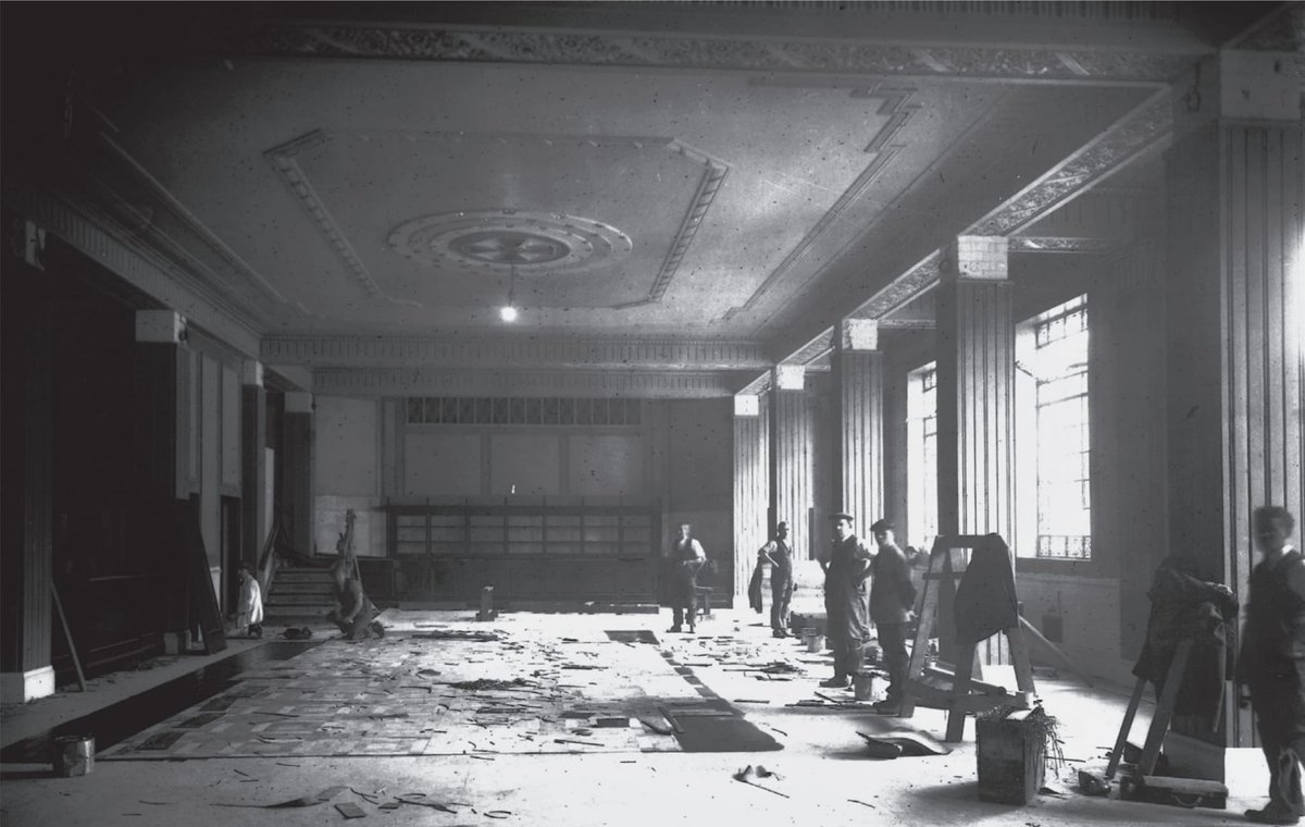 This photograph, taken in 1930, shows the restaurant nearing completion. Note the windows on the right and the fibrous plaster ceiling. (Photograph courtesy of Leslie Overend archives).