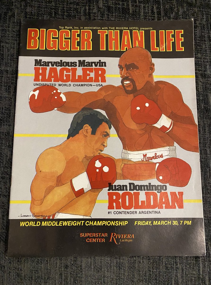 Pumped to add this Hagler vs Roldan program to my collection. 40 years old.