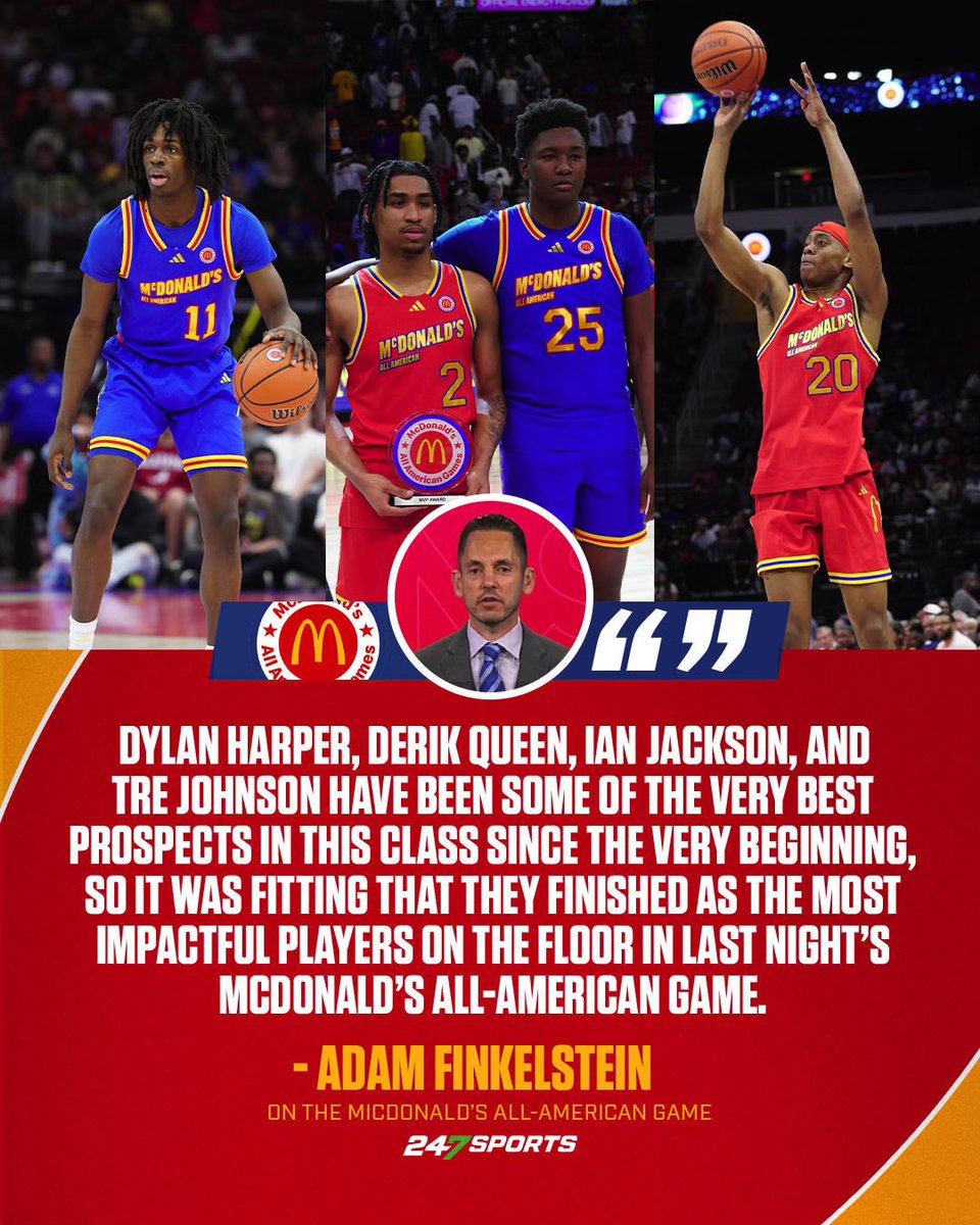 When a young player is told they’re elite as an underclassman, it’s incredibly hard to maintain that status until the very end.

That’s why last night’s McDonald’s All-American Game was a fitting culmination for some of the mainstays of the 2024 class.
247sports.com/article/mcdona…