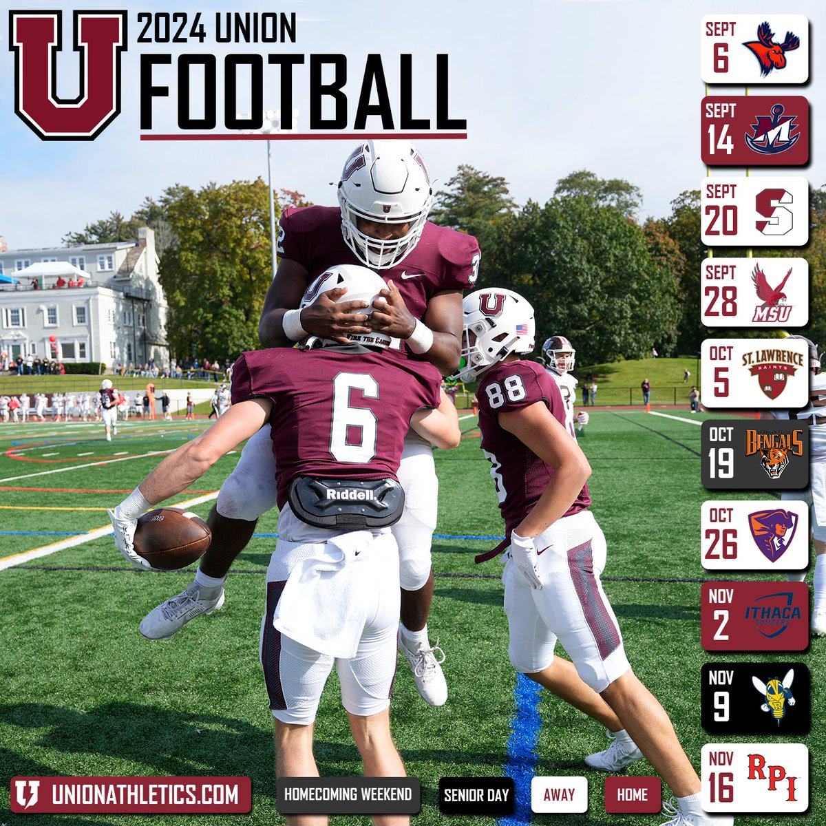 The 2024 season is coming soon!  

We look forward to getting back on the field this fall and seeing U at Frank Bailey Field and on the road! #GoU #d3fb #FTC #1Percent