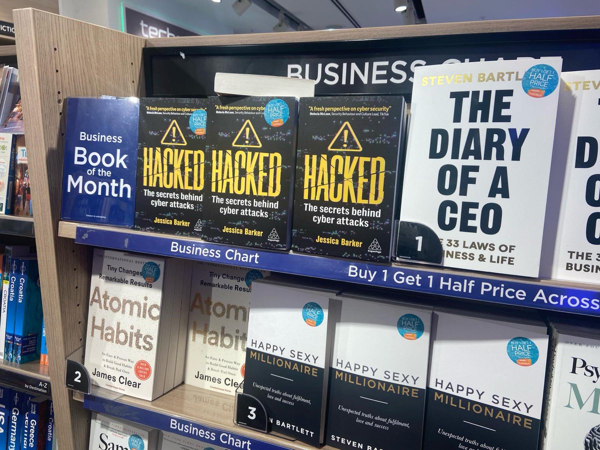 UK publication of ‘Hacked: The Secrets Behind Cyber Attacks’ is here - today 🇬🇧 And I am delighted to see that it is a Business Book of the Month at WH Smith!