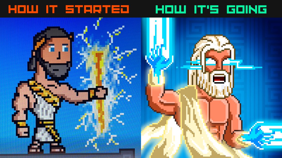Consistency is key 🗝️

It started with my return to drawing and the creation of the first Zeus. It was humble beginnings, every masterpiece starts somewhere. 

⚡️This image perfectly captures the current status of @cryptoZeusclub