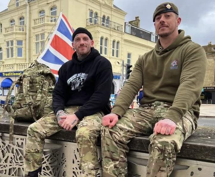 VeteransFdn's tweet photo. Let's give a round of applause to ex-serviceman Jonathan Farrelly and his friend Lee Jennings, who have walked 150 miles to raise awareness of homelessness among veterans!👏👏

Well done to you both!💪❤️

Source: BBC News https://t.co/9GfuHgxiRU