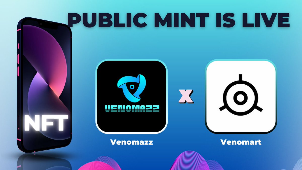 PUBLIC MINT IS LIVE NOW💞

👉Mint: venomart.io/launchpad/veno…

✅ Public round = 20 VENOM (FCFS - Max 20 NFTs/wallet - open for everyone).

All Venomazz NFT holders will receive the $VMAZ tokens Airdrop👁️

Like, RT, tag 3 friends + comment Venom wallet for 10 NFT now👇

#Venom