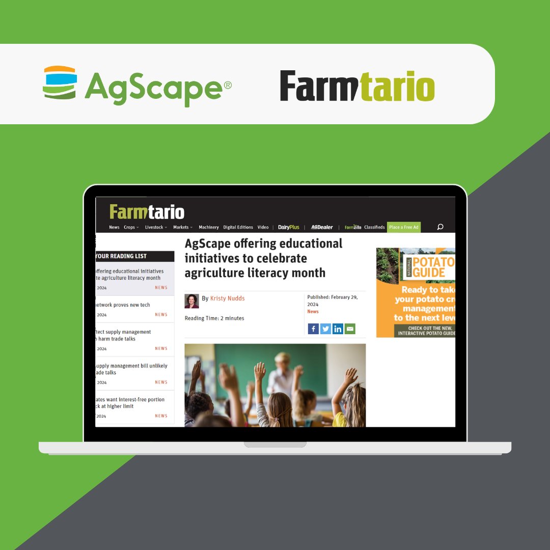 We are delighted to be featured in @Farmtario, a leading provider of the latest agriculture industry news in Ontario. The article highlights our impact on students and educators across Ontario during Canadian Agriculture Literacy Month 2024. Read more at: ow.ly/GxNw50R6WnC