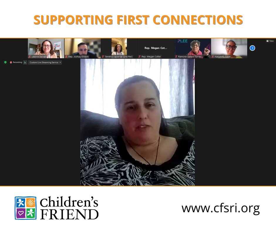 Former Children's Friend parent, Michele Holderman, inspired us all on @RIghtStartRI Zoom by sharing how @First Connections helped her family. Thank you for your powerful story! Support essential programs like First Connections at cfsri.org/advocacy/