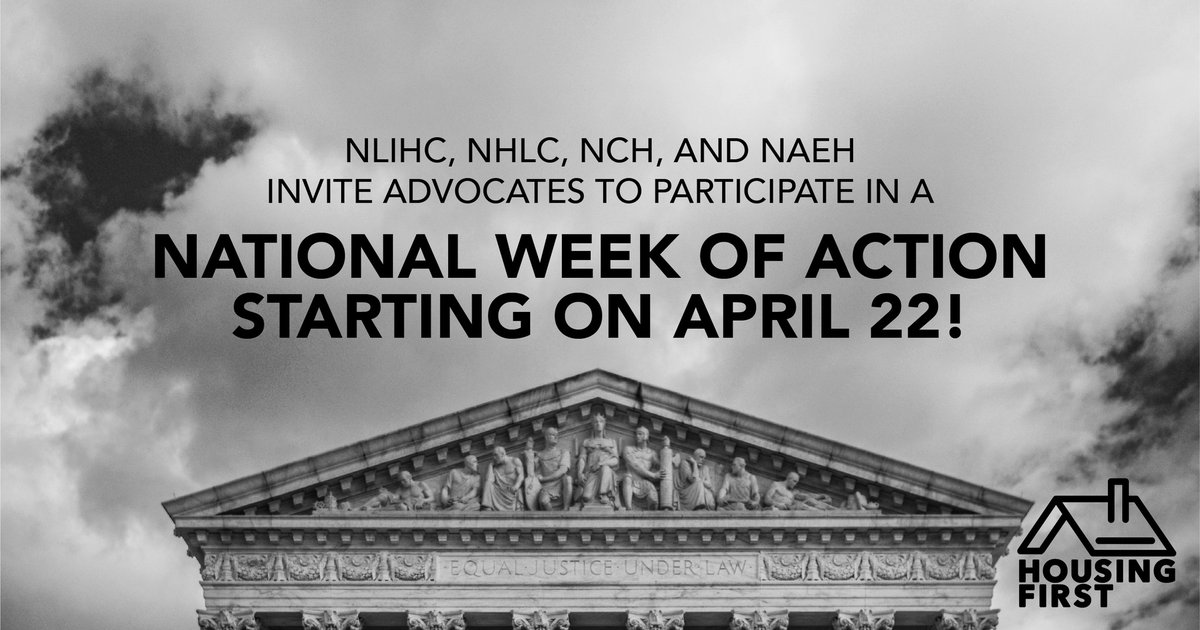 On April 22, the U.S. Supreme Court will hear a landmark case on the rights of people experiencing homelessness. Join us on the same day to kick off the National Week of Action to Oppose the Criminalization of Homelessness! Get prepared with our toolkit: tinyurl.com/k82k92cb