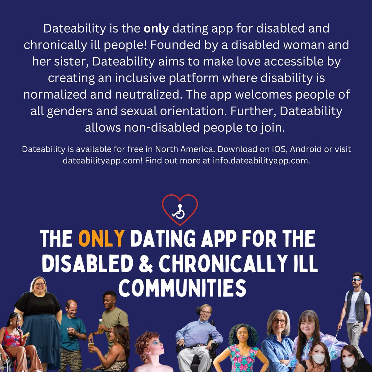 We met recently with the makers of this app and are excited to see a dating app exists that centers disabled and chronically ill people, as well as nearly 50% of LGBTQ+ users. No payment for this plug. Just thinking about how many in our community wanted something like this.