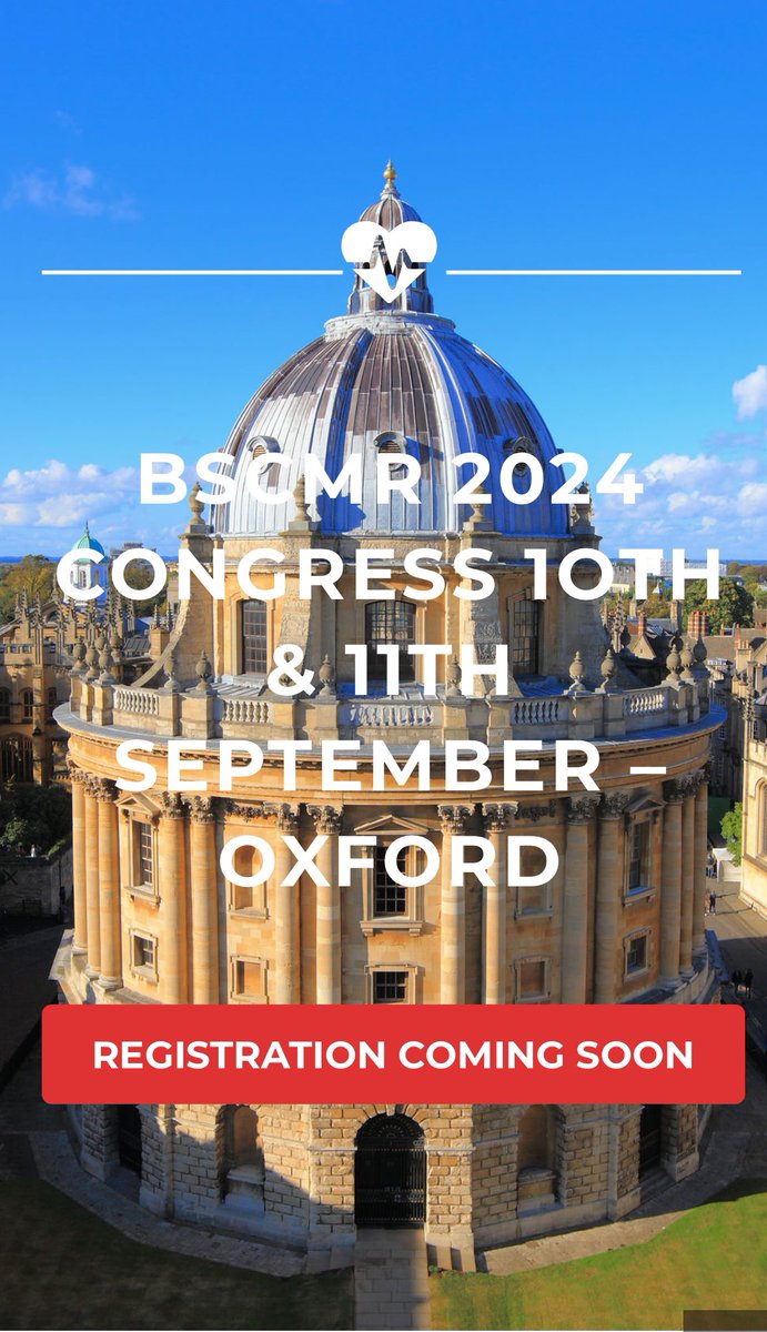 Save the dates 📔 . 10-11th September ‼️ BSCMR will be held in historic Oxford . BSCMR comms team @gabycaptur @T_Naneishvili @mengshi125 BSCMR president @ColinBerryMD