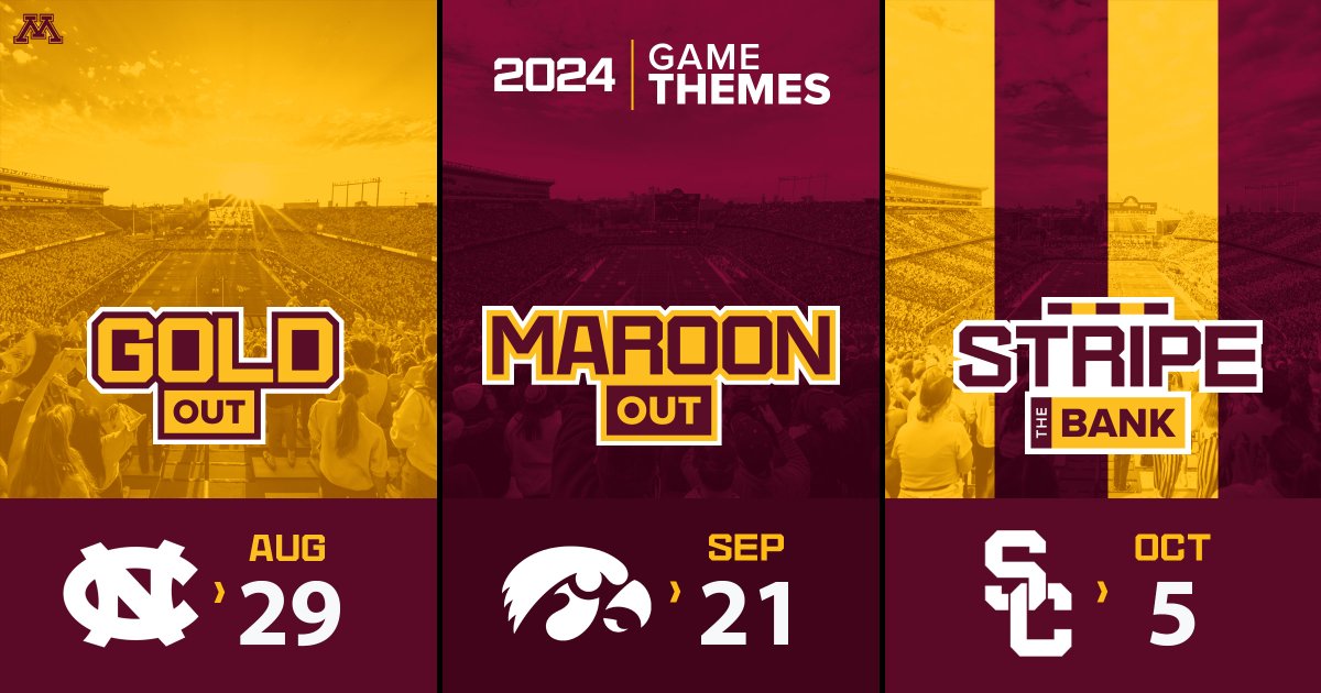 See you at HBS❕Announcing the game themes for the 2024 @GopherFootball season🏈 📰: z.umn.edu/24themes #Gophers