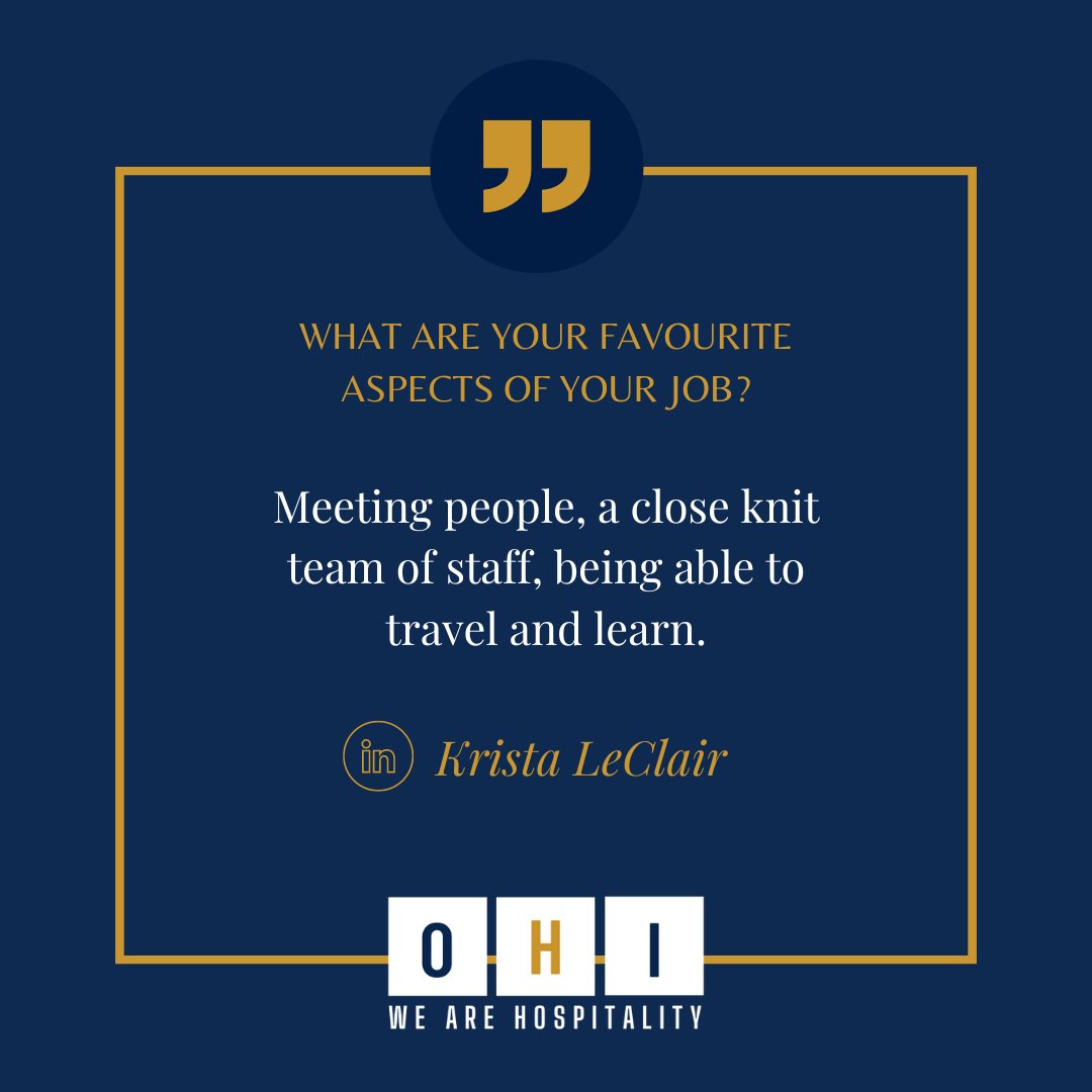 Meet @KristaLeclair the Executive Director at Kingston Accommodation Partners @stayinygk! She shares her favourite part of her #Career in #hospitalityindustry by telling us how she enjoys meeting people and traveling the world. #hotels #hospitality #whatsyourstory #OHI