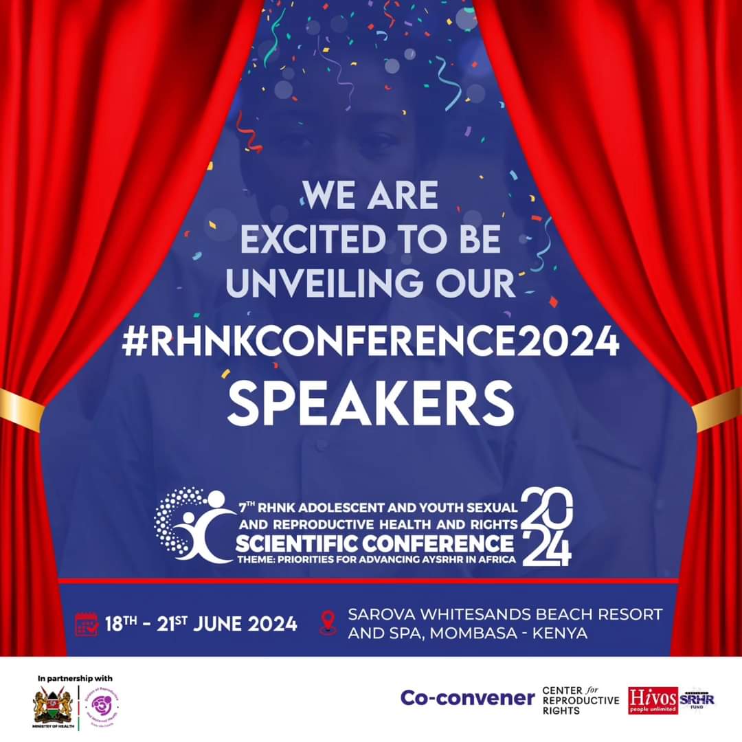 The lineup of speakers must be impressive, discussing key priorities for AYSRHR in Africa is a very important topic, be sure to gain a lot of inspiration, information, & empowerment. @rhnkorg #RHNKConference2024 @ReproRights @IPPFAR @PSKenya_ @MOH_Kenya @RFSU