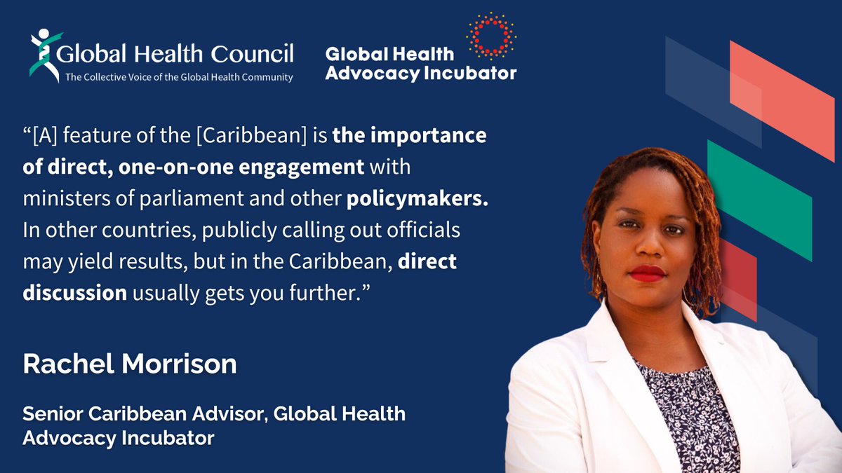 Rachel Morrison is @IncubatorGHAI's Senior Caribbean Advisor—providing strategic guidance and assistance to advocates on the ground to help pass healthy food policies. Here's what she says they must remember when engaging policymakers—our #AdvocacyActionGuide dives in deeper: