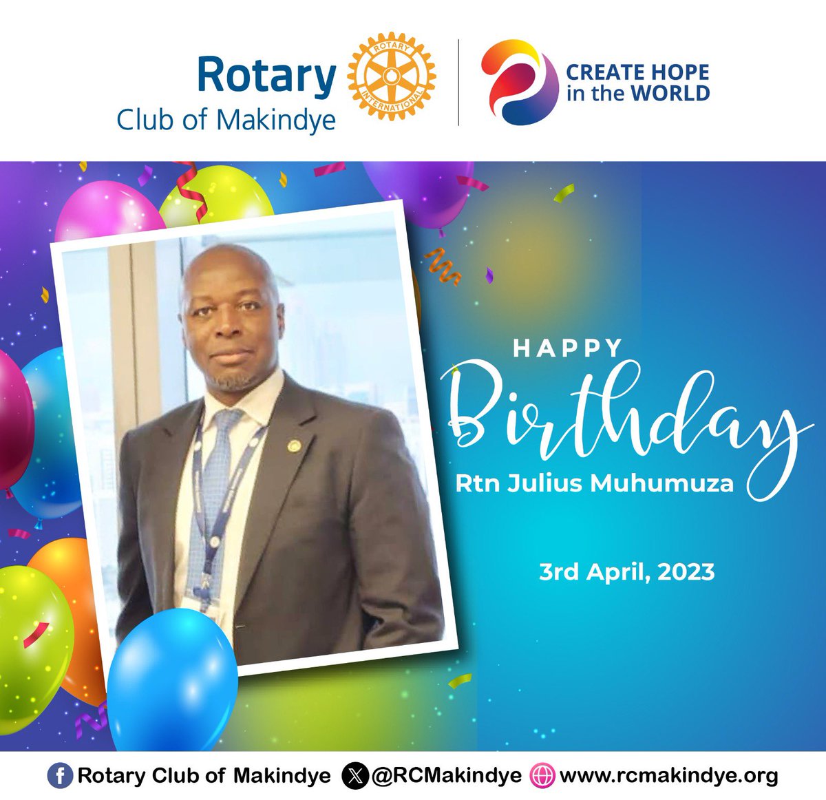 Please join us to wish Rtn Julius a Happy Birthday!
#RCMakindye #Rotary #CreateHope #ServiceAboveSelf