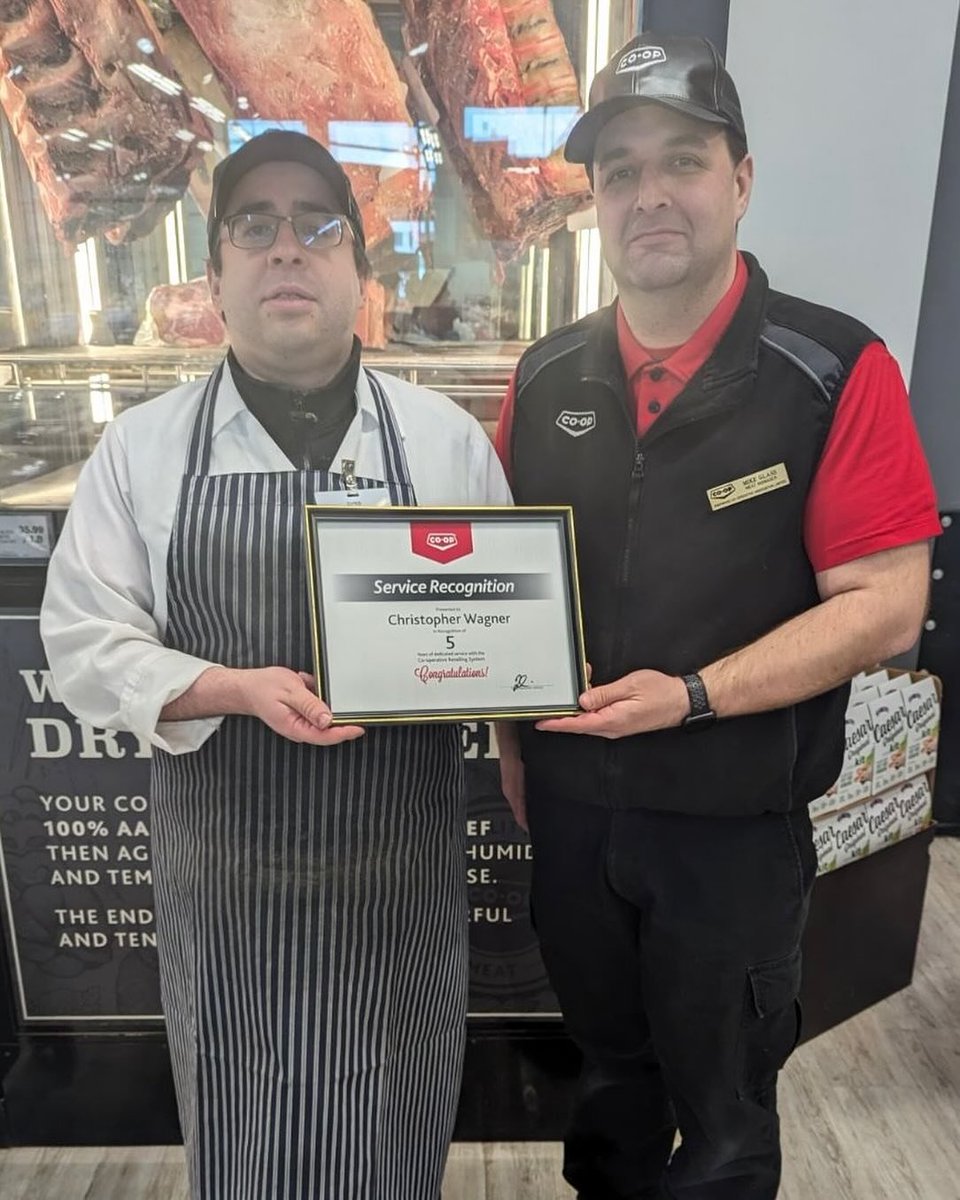 Congratulations Chris Wagner on 5 years of service with Sherwood Co-op! Chris is meat cutter at the Harbour Landing Food Store. If you haven’t had the pleasure of meeting Chris yet, stop by and get his recommendations for what to throw on the BBQ this summer!