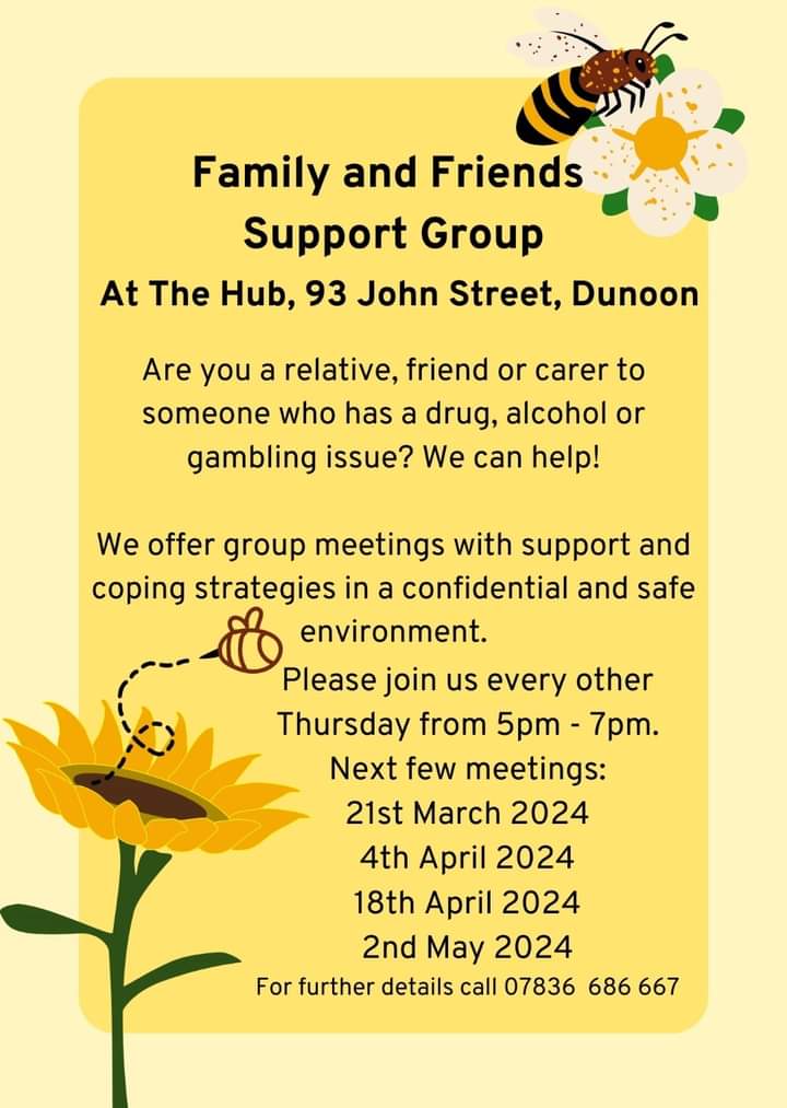 Our Family & Friends Support Group is on tomorrow 5-7pm. #familiesonthefrontline Please share 🙏 @AlisonMunro17 @ChristinaSNP @cowal_fest @traceymcfallCEO @CowalHeritage @DarylSFAD @ArgyllADP @abhscp @alisonmcgrory12 @LAASAdvocacy @Argyll_ButeTSI @dunoongs @WithYouABRS