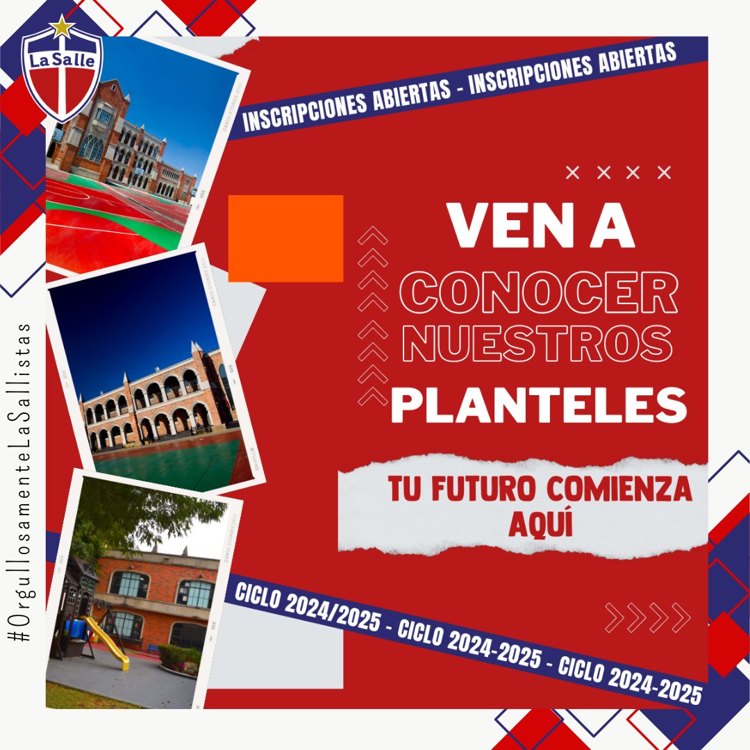 📚🎉 ¡No pierdas la oportunidad de formar parte de nuestra familia Lasallista! Visita nuestros planteles en La Salle y únete a una comunidad de aprendizaje excepcional. #Familia #LaSalle #Inscripciones